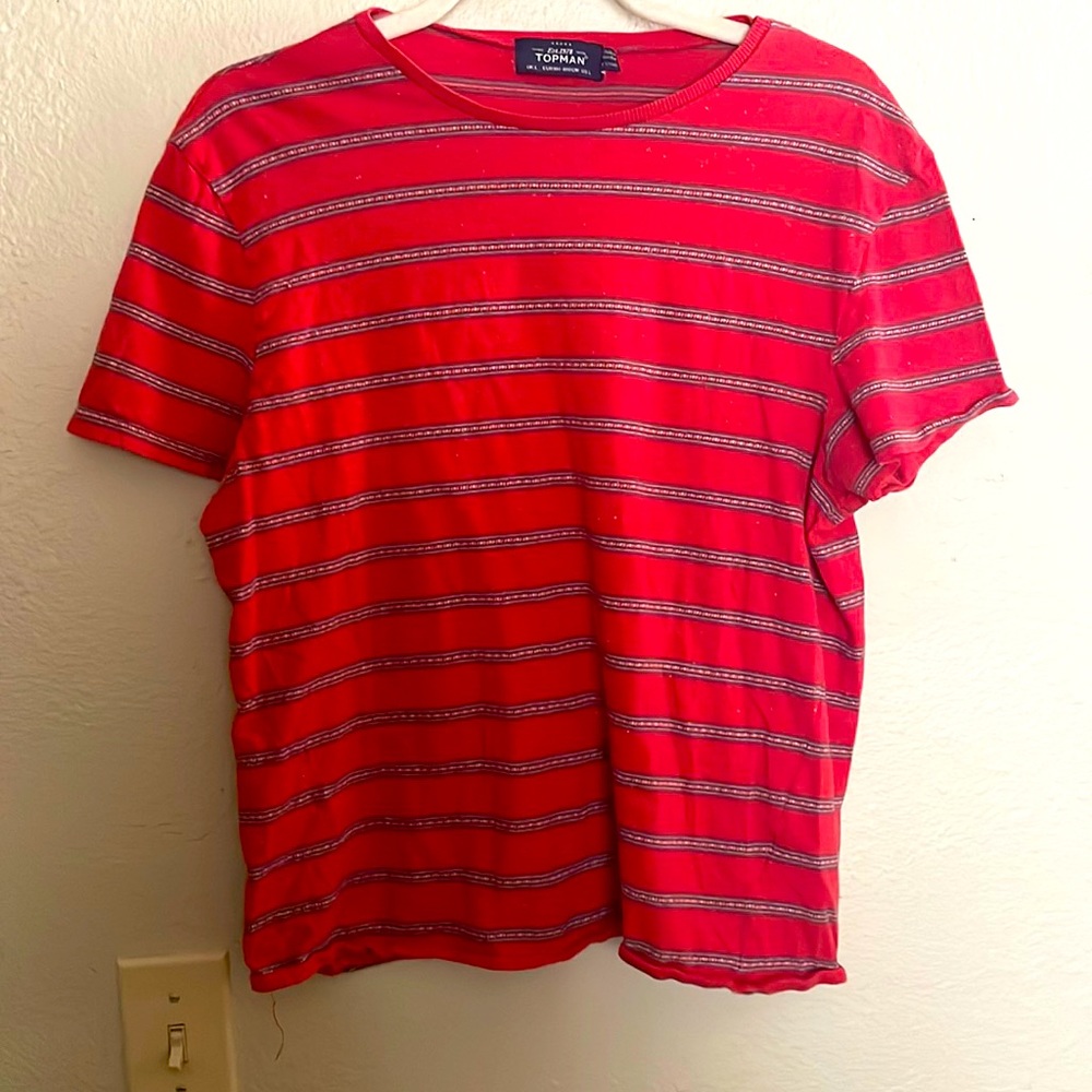 Vintage Topman speckled 90’s striped tee